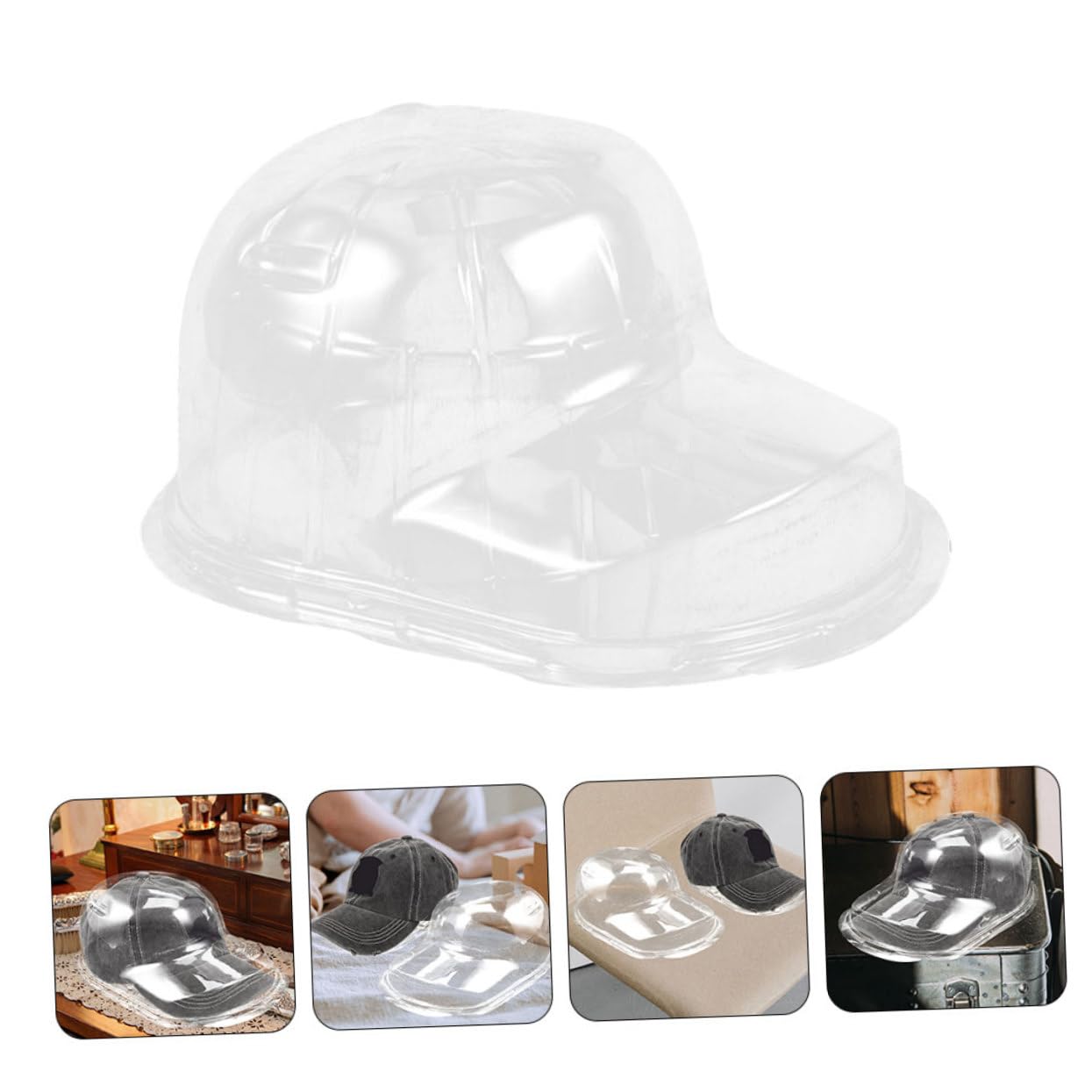 Vaguelly Porta Cappelli da Baseball 4 Pezzi in Pp Trasparente Protezione Anti-deformazione e Design Impilabile per Casa e Negozio di Cappelli