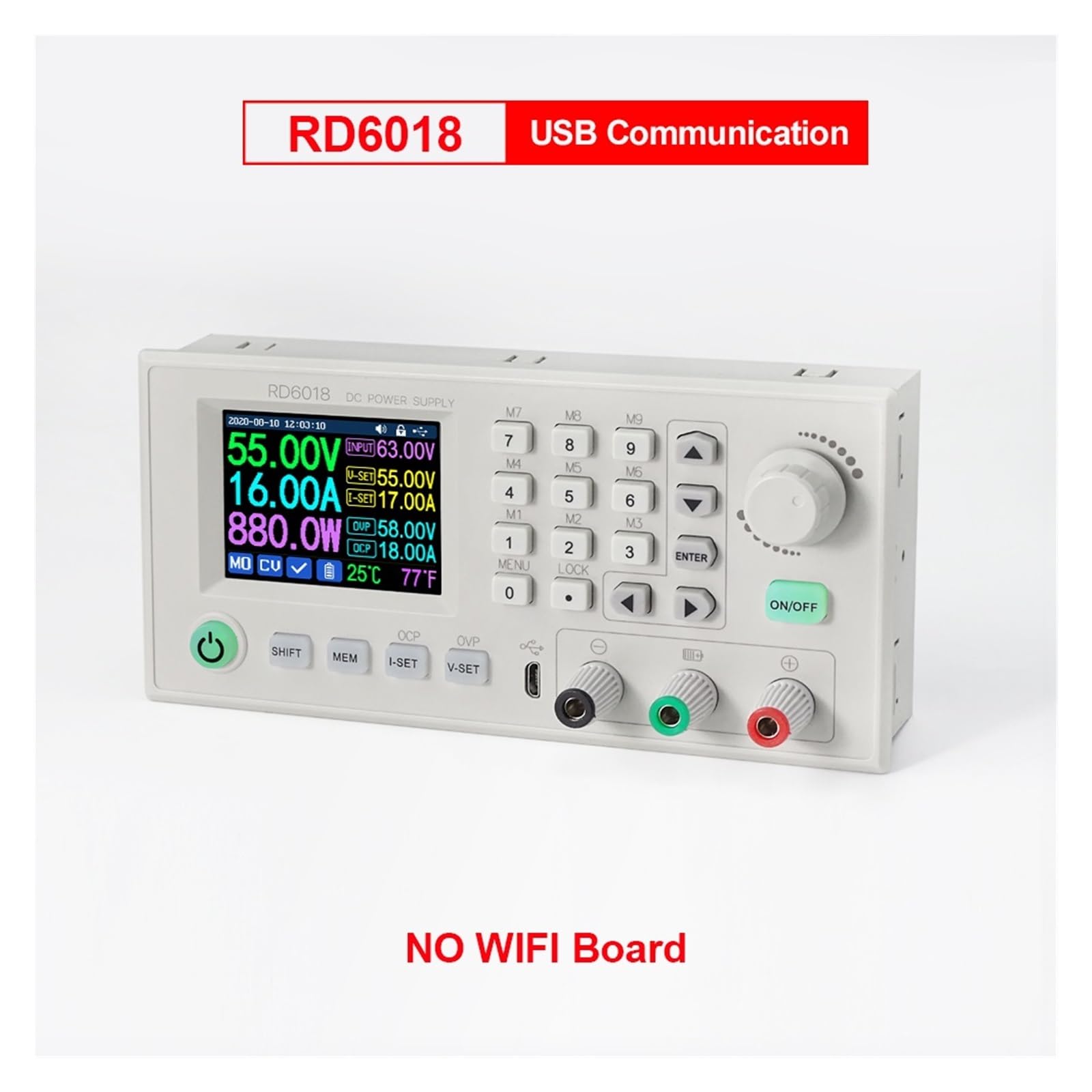RD6018 60 V 18 A Regulado Ajustable Estabilizado Reductor de Voltaje Banco Fuente de Alimentación Convertidor Buck Carga de Batería(RD6018)