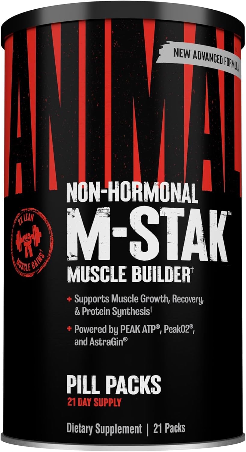 Animal M-Stak - Muscle Builder and Anabolic Mass Gainer Supplement for Bodybuilding - Lean Muscle Growth, Amino Complex and Pre Workout Energy, 21 Packs-image-5