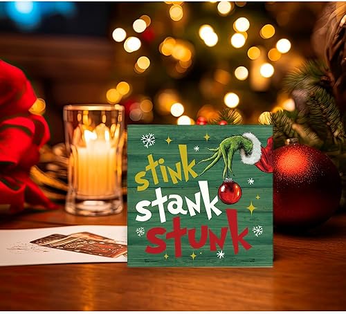 Miniatura 5 de Letrero de madera con texto en inglés Merry Christmas para decoración del hogar, decoración de pared de Navidad, decoración navideña para