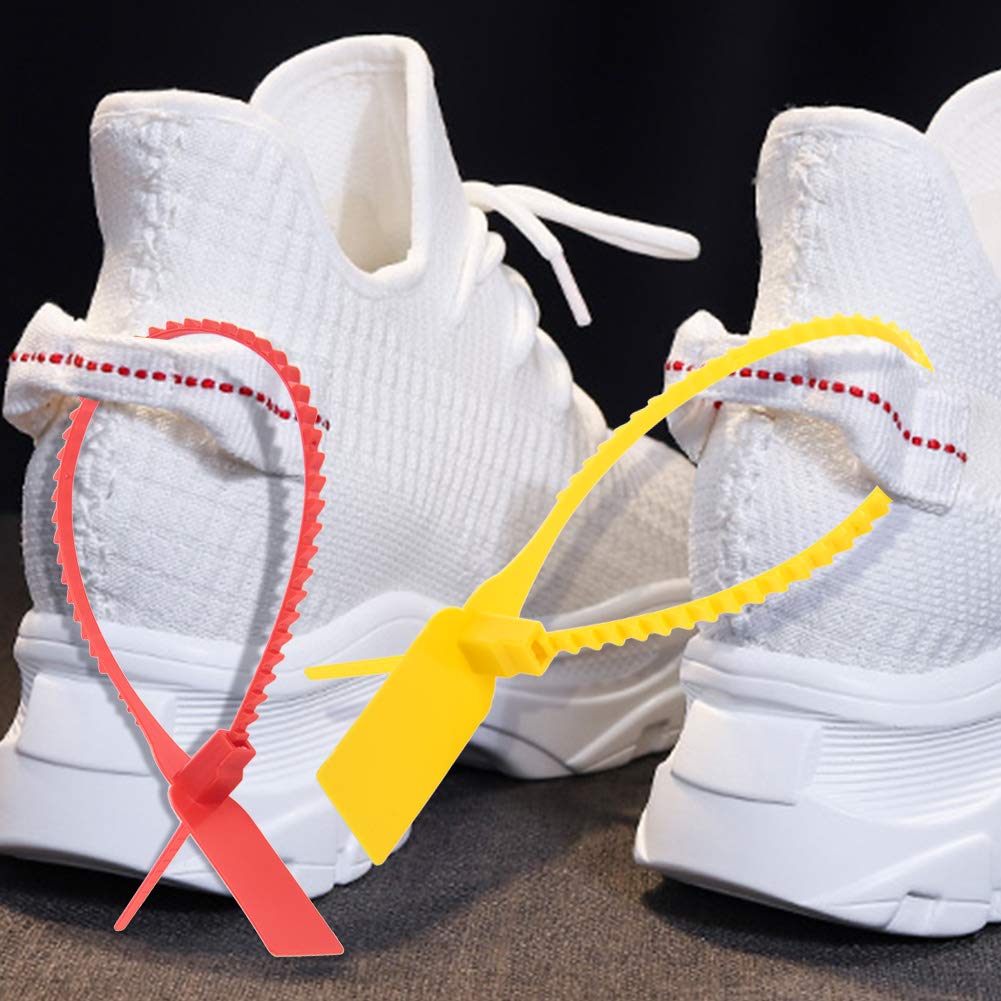 100 Pièces Attaches Zip Autobloquantes Réglables S Tidy Wrap Joints d'inviolabilité en Plastique Attaches Zip Attaches de Câble Robustes Rouge et Jaune (Rouge)(Yellow)