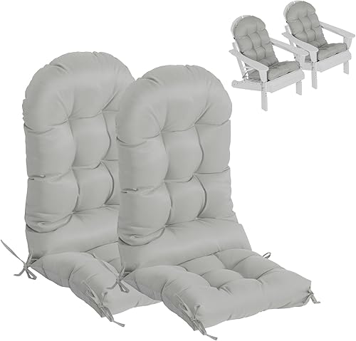 Miniatura 1 de Adirondack - Juego de 2 cojines para sillas Adirondack, cojines extragruesos para sillas mecedoras para exteriores, respaldo alto con lazos,