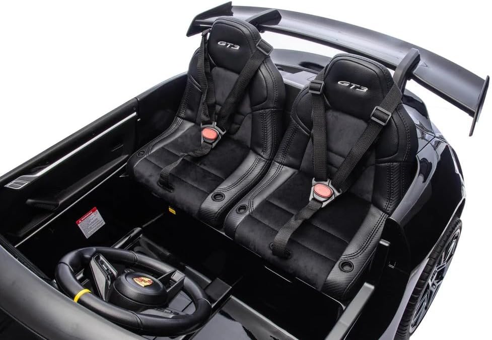 24V, 911 GT3 Kids 2-Seater Ride On Car, 4WD - Black