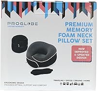 Vista 10 de Proglobe Almohada ortopédica para el cuello, almohadas cervicales de viaje para aviones, kit de espuma viscoelástica, soporte para la cabeza