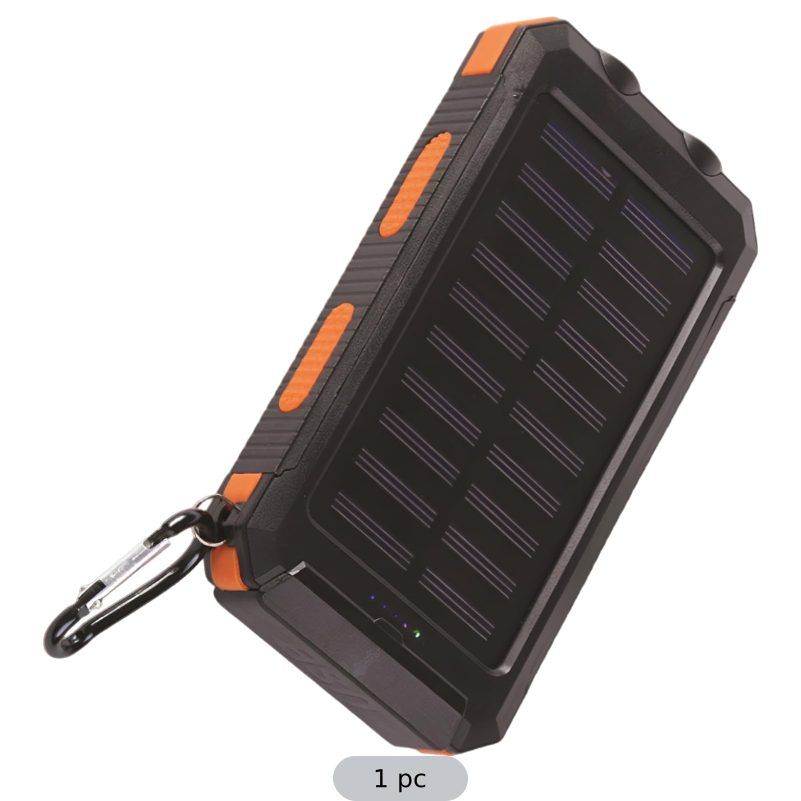 Cargador de energía solar de 20000 mAh con carga inalámbrica, múltiples salidas USB, luz LED de camping, carcasa impermeable, funda resistente para aventuras al aire libre y uso de emergencia