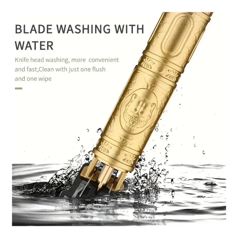 Rasoio professionale per capelli, digitale, ricaricabile tramite USB, per uomo, taglio di capelli da barbiere, rasoio da uomo (Buddha nero)
