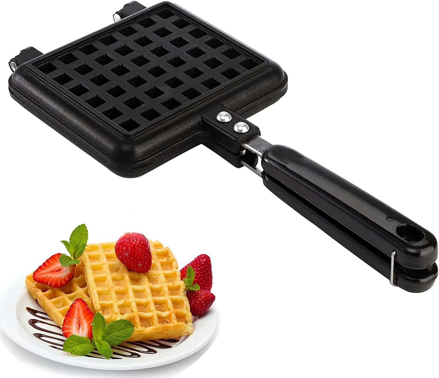 Cast Iron Waffle Maker with Non-Stick Baking Mold Kuwait Ubuy