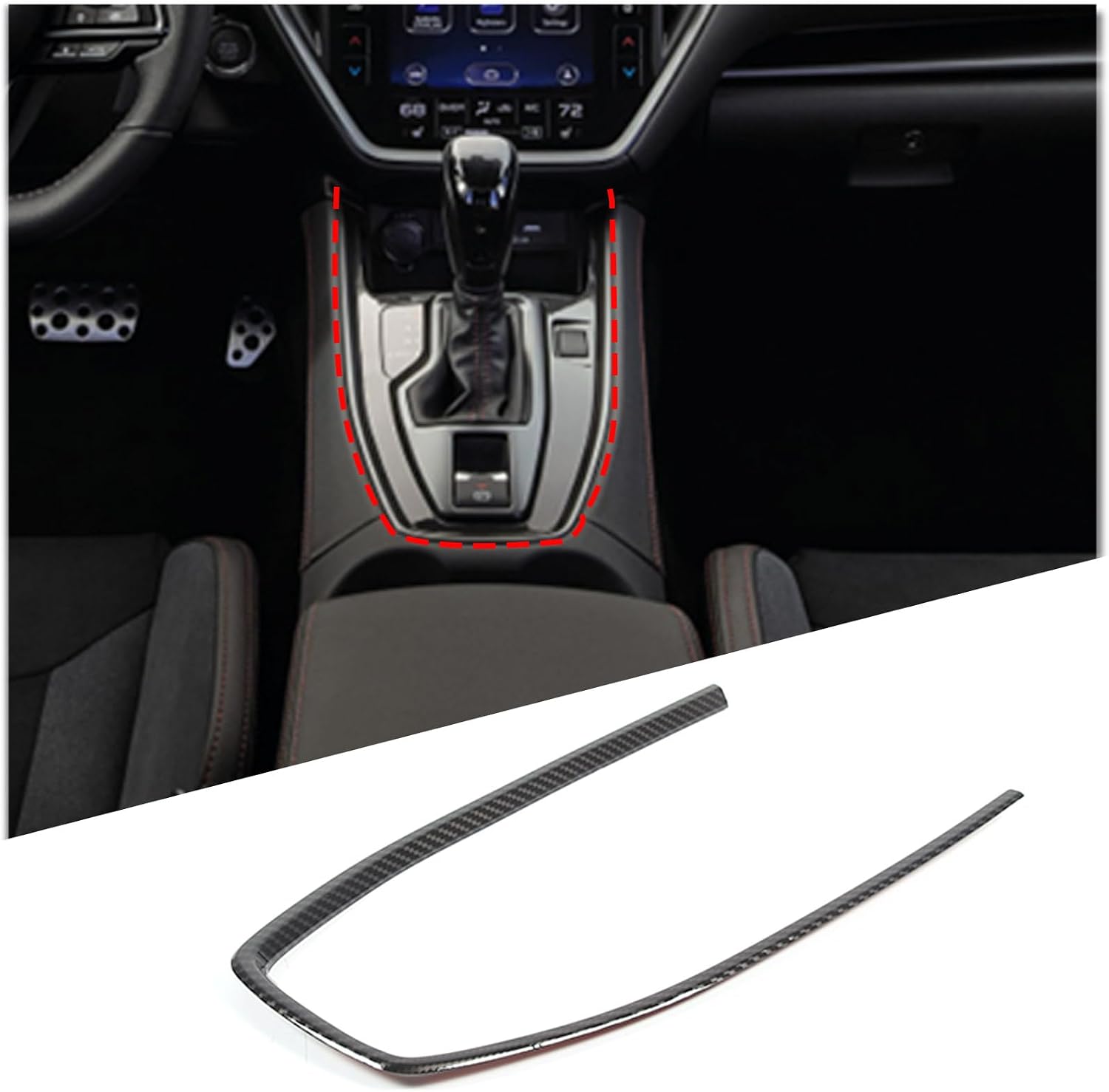 Gear Shift Frame Cover Trim Center Shift Trim Frame Compatible with Subaru WRX 2022 2023 ABS Center Shifter U-Frame Interior Accessories (Carbon Fiber Pattern)