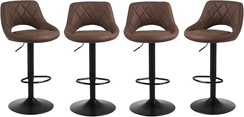Juego de 4 taburetes de bar ajustables con respaldo, sillas de bar modernas de piel sintética, taburetes tapizados de altura de barra para isla de disponible en Yaxa El Salvador