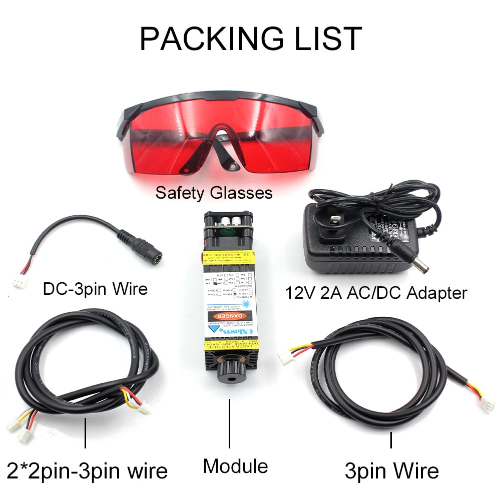 Oxlasers 12V DIY 520nm Focusable Green Module with PWM Control