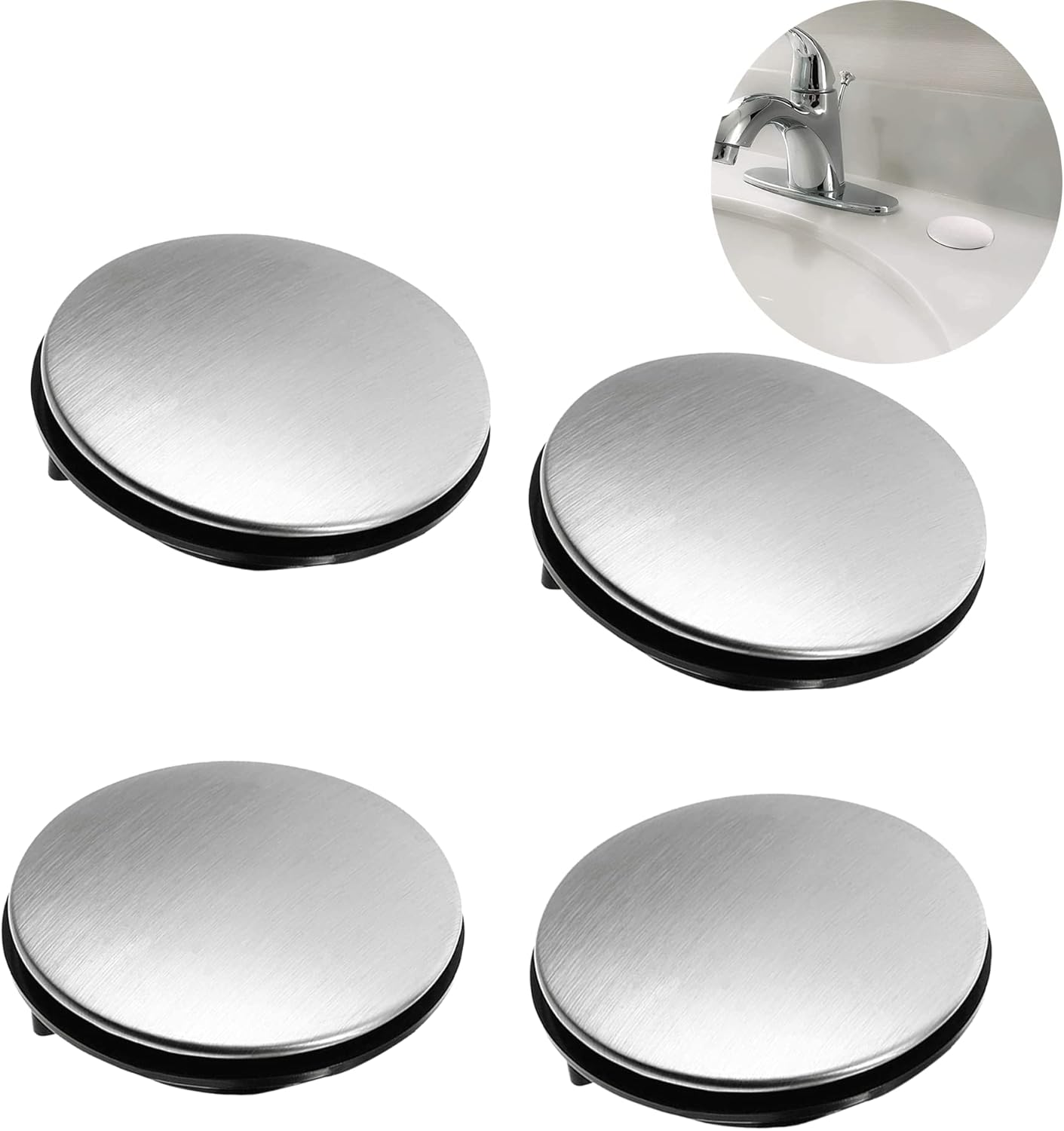 2Pack Stainless Steel Sink Tap Hole Covers, Faucet Hole Plug with