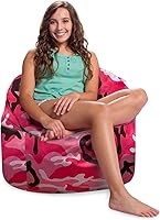 Vista 840 de Posh Creations Puf estructurado cómodo para jugar, leer y ver la televisión, Malibu Lounge, tela de lona para colorear, criaturas