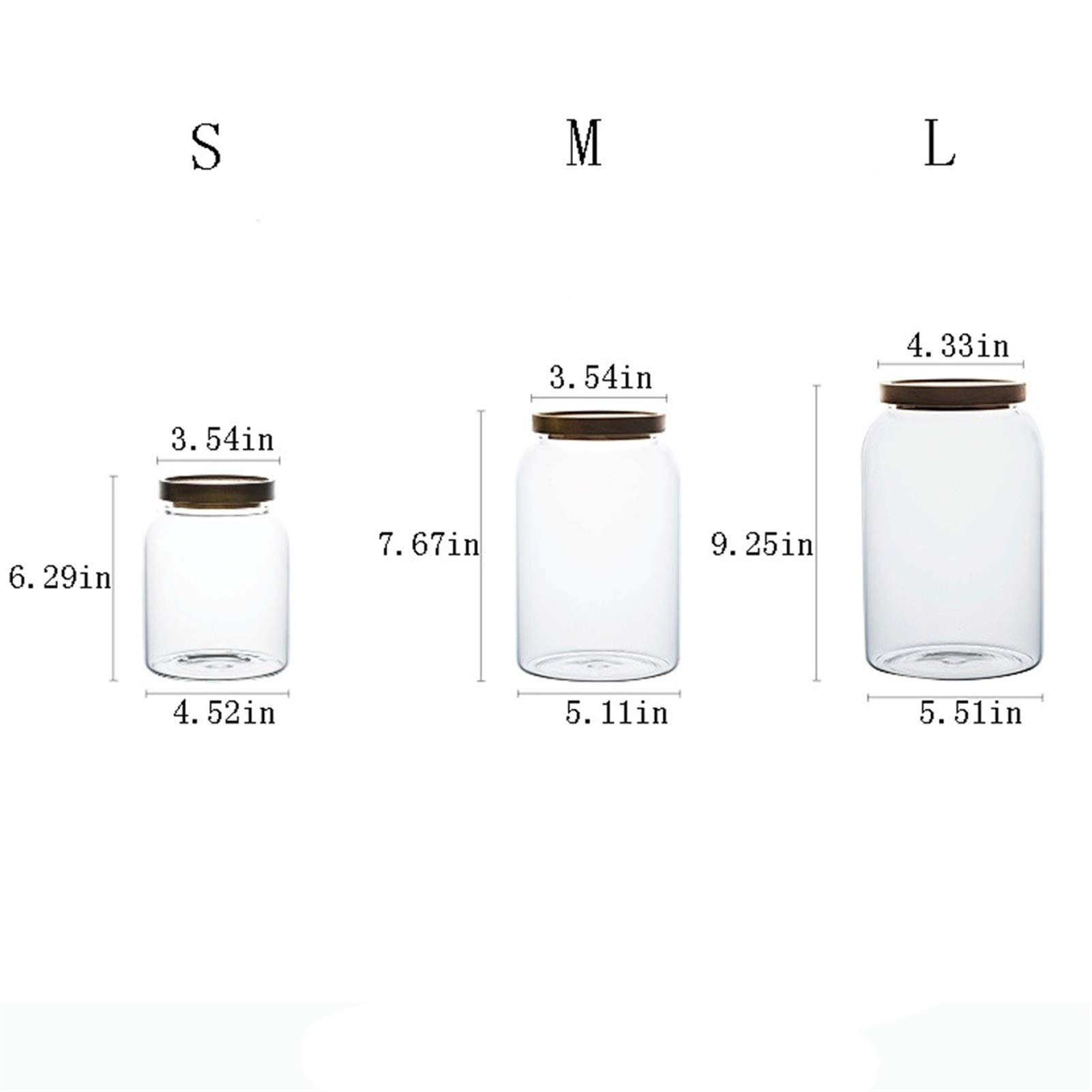 Botes para Alimentos Tarro de Cristal de Almacenamiento, con el Sello hermético de la Tapa, Juego de 3, Grano de café y Cocina envase de alimento Botes Herméticos