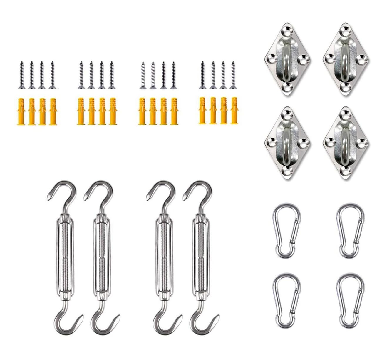 Sun Shade Sail Hardware Kit M5 Heavy Duty 304 Stainless Steel for Garden