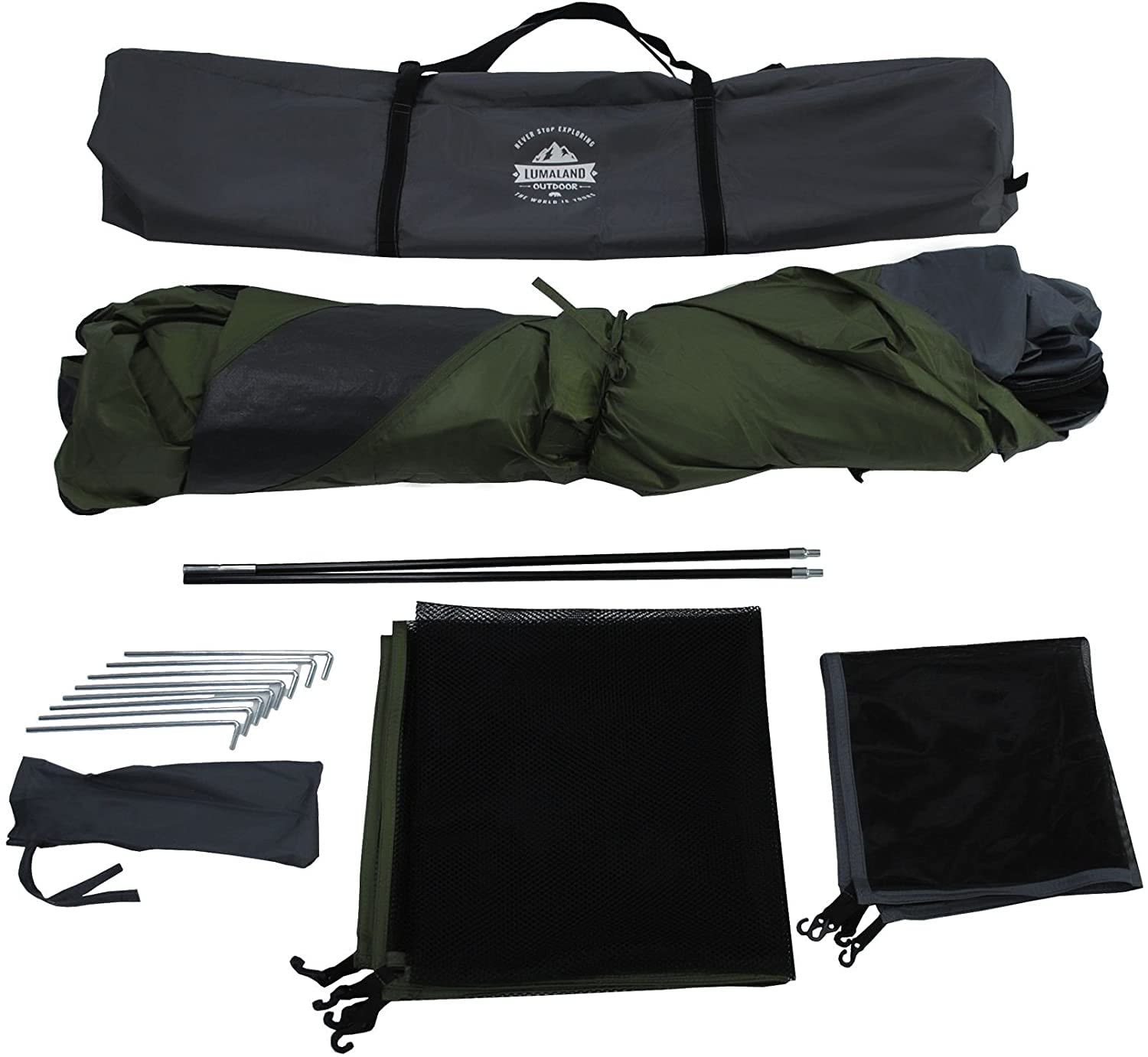 Lumaland Tenda Doccia e Cabina spogliatoio Sistema QuickUp di Montaggio Verde