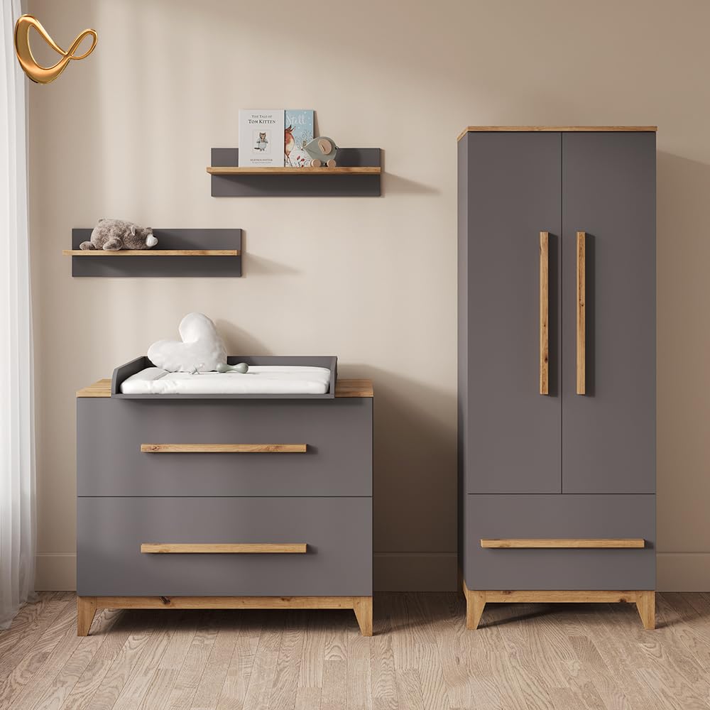Livinity Guardaroba per bambini Mailo, Grigio/Artisan, 70 x 186.8 cm