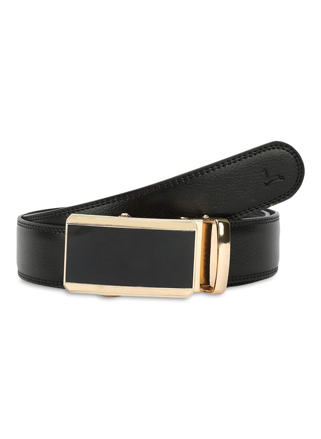 Buy Pacific Gold Black PU Leather Autolock Belt for Men | Easy