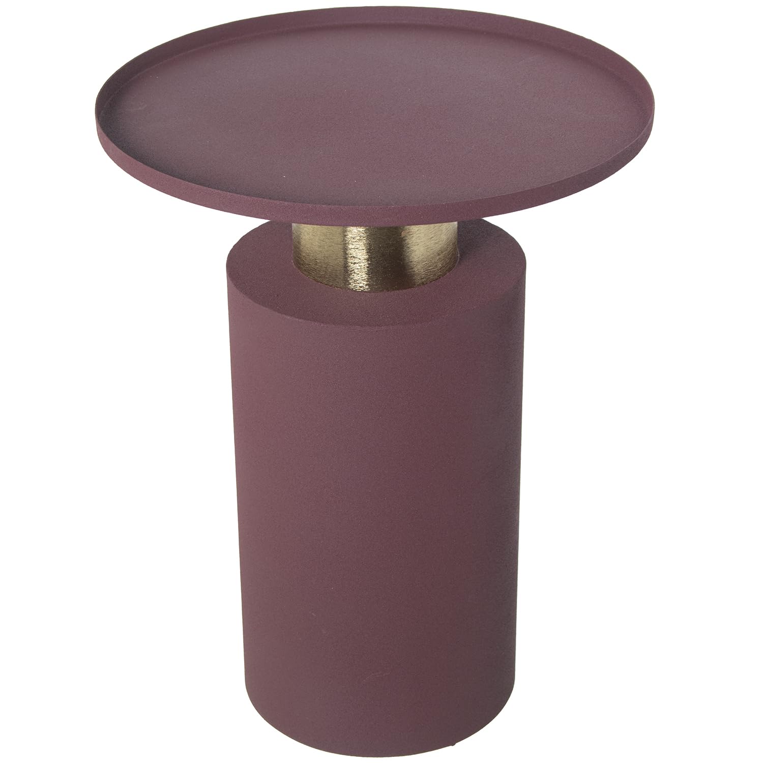 Table de chevet en métal émaillé violet dore 36x46cm