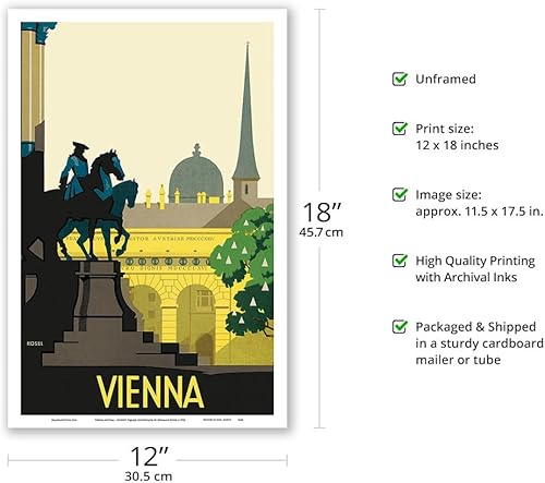 Miniatura 10 de Viena Austria - Joseph's Square (Josefsplatz) - Póster de viaje vintage por Hermann Kosel c.1936 - Impresión artística maestra de 9 x 12 pulgadas