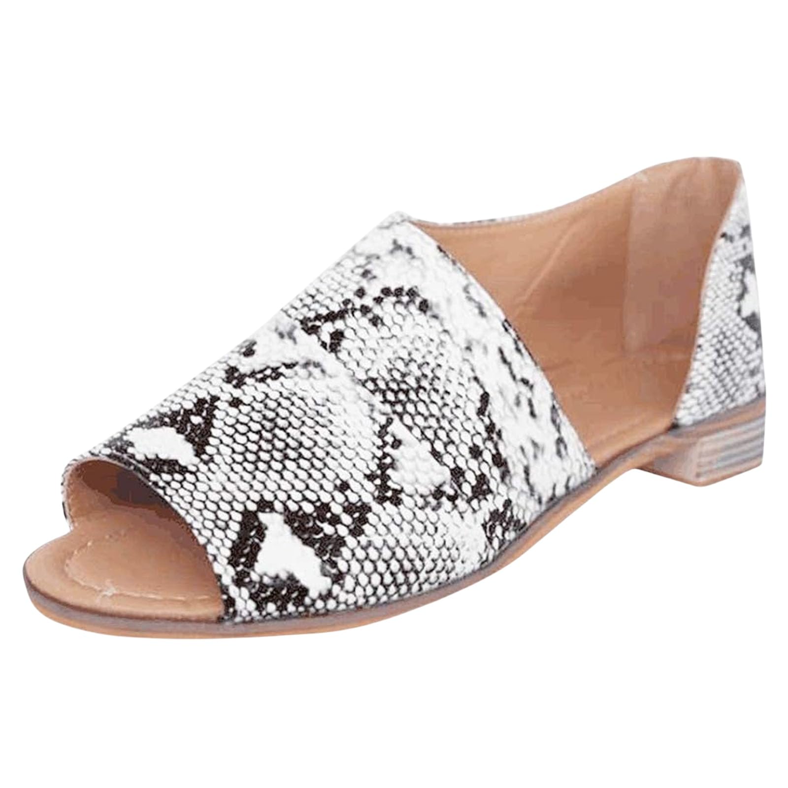 Weinexra Platform Sandals Women Casual Cut Out Flat Sandal Outdoor Slides Shoes Platform Leather Open Toe Comfortable Sandals