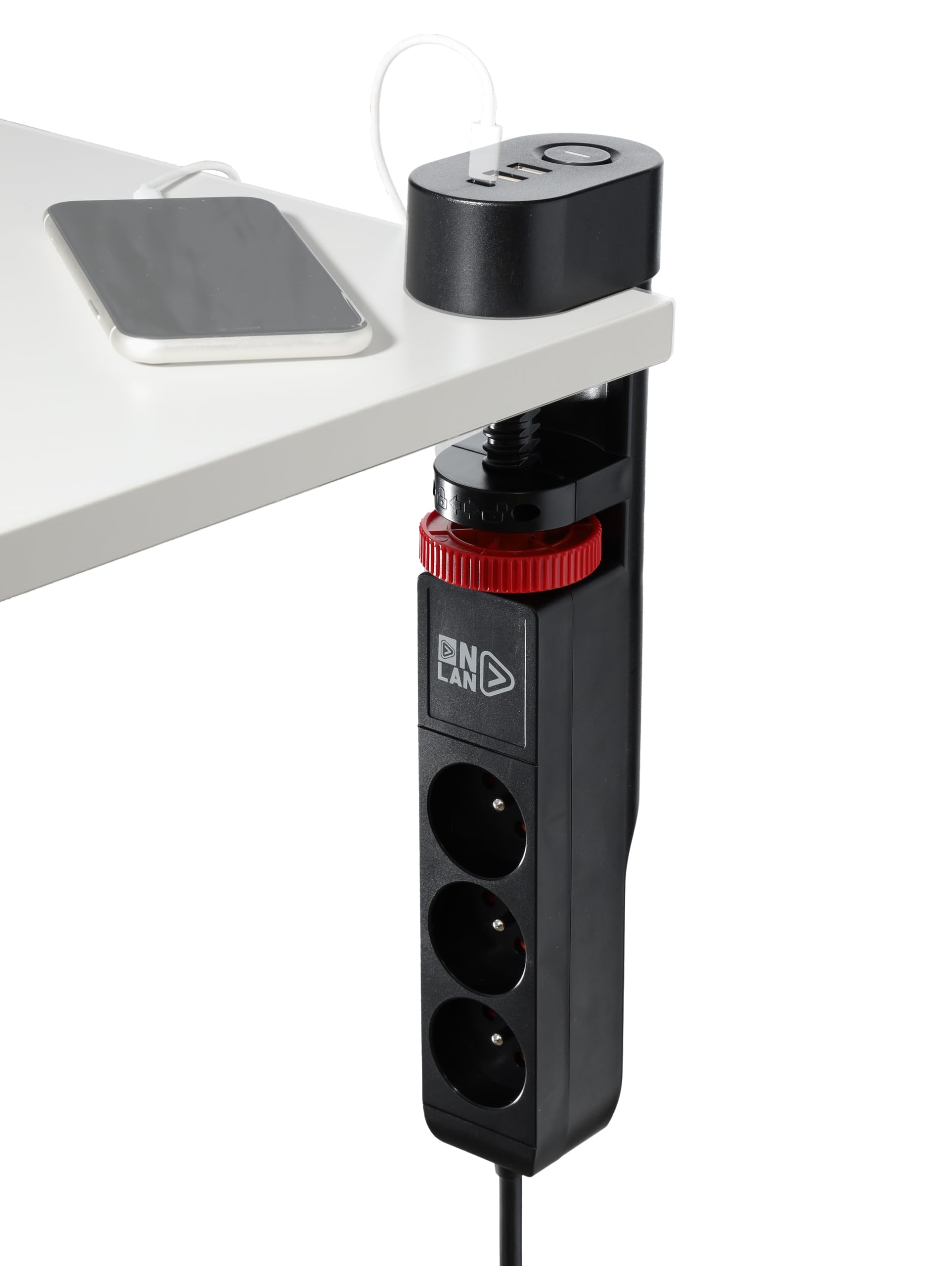 Multipresa Power Desk Station Nero Multipresa da scrivania con USB con interruttore cavo 2M