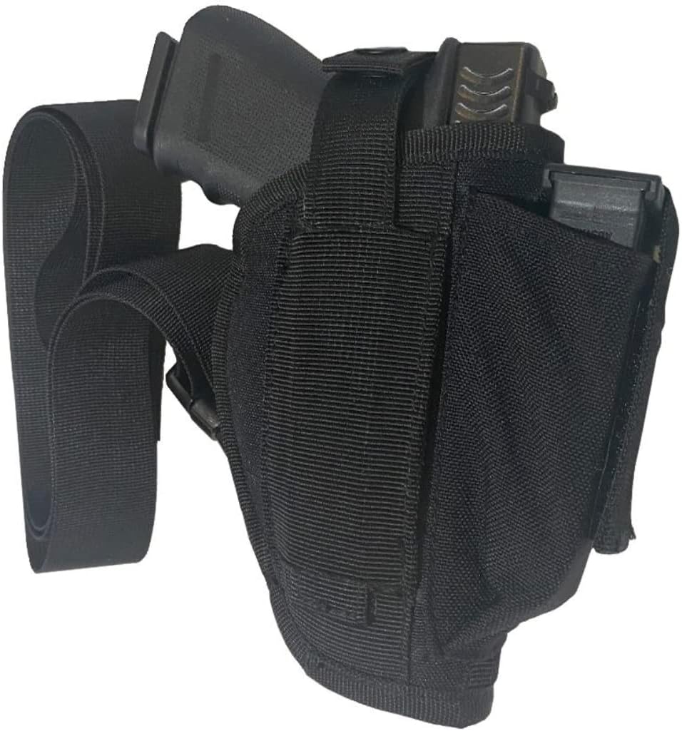 Universal Vehicle Mount Car Truck Gun Pistol Conceal Ambidextrous Holster w/mag Pouch Black