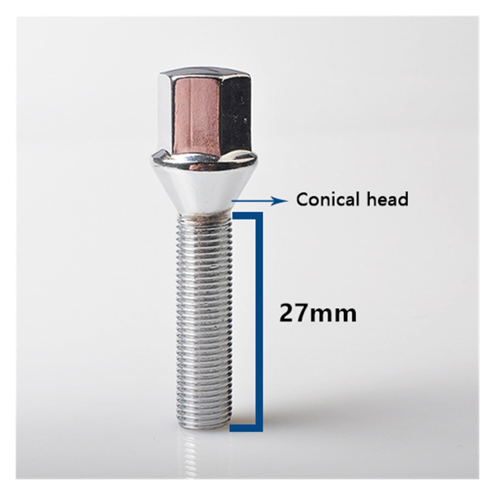 Śruby do kół stalowych M12x1,5 14x1,5 o różnych długościach 10 szt.(10pcs conical 27mm,M14x1.5)
