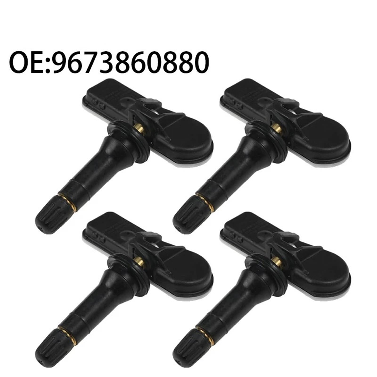 TPMS Con Allarme 9673860880 Sensore del Dispositivo di monitoraggio della pressione dei pneumatici TPMS per Peugeot Servizio post-vendita(4 pcs)