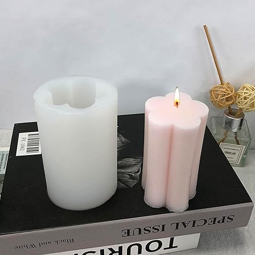 Miniatura 3 de Molde de silicona para velas de pilar 3D molde creativo de escultura de pilar en forma de flor molde de fundición hecho a mano molde de resina para