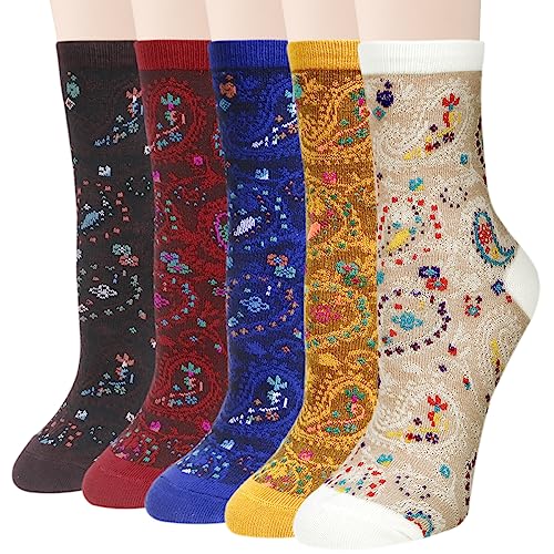 Image of Chalier Womens Funny Socks Cozy Cute Printed Patterned Fun Socks Novelty Cat Dog Socks for Women