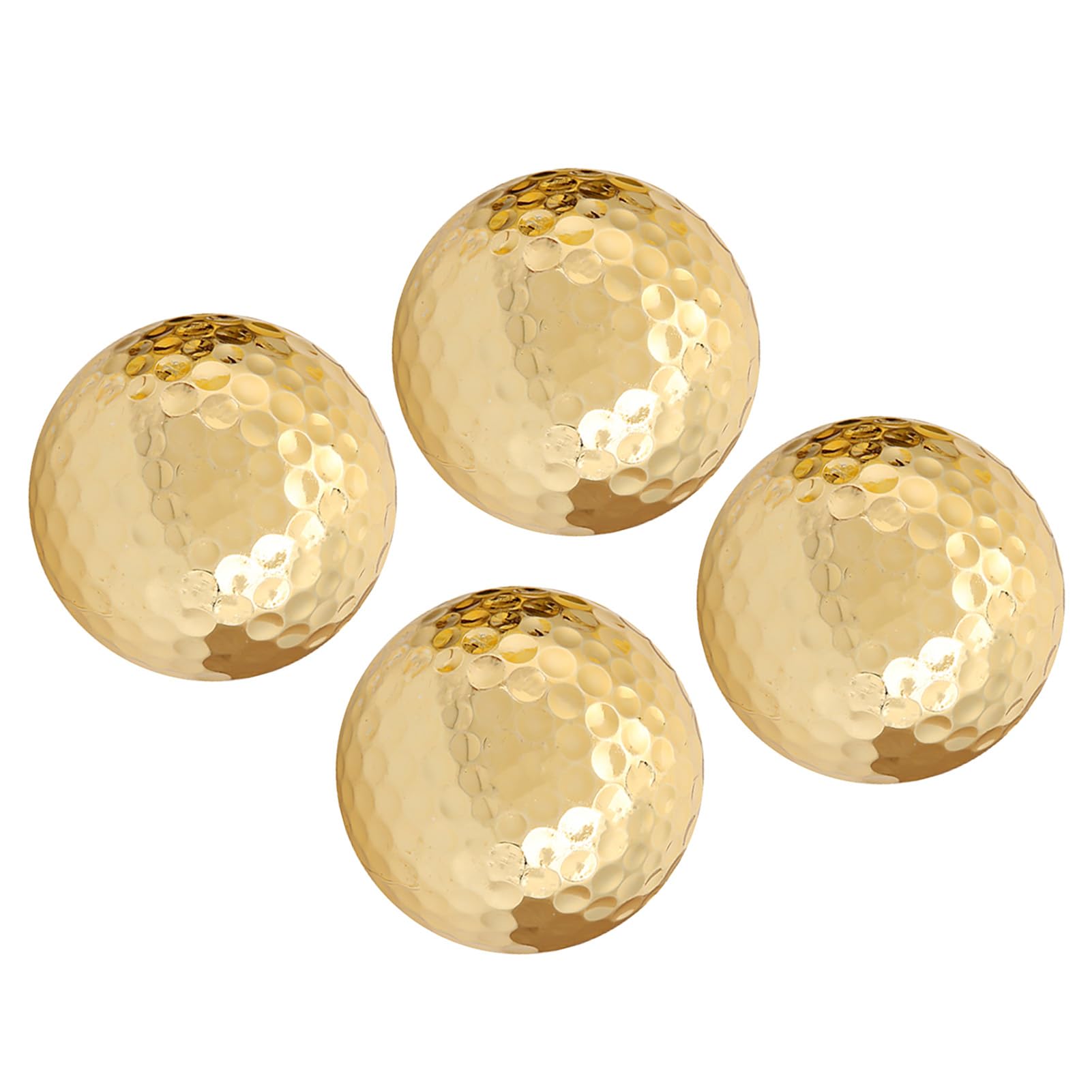 KEENSO Golf Balls, 4pcs Portable, Double Layer Gold Plated, Golf Ball Accessories, Golden, Ground Light Condition