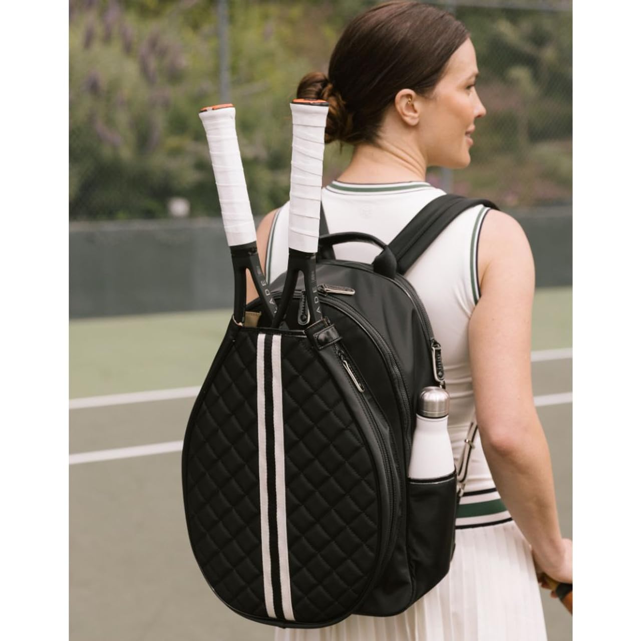 Trelle Darling Tennis Backpack for Women | Fits 2 Tennis Racquets, Padded, adjustable straps Water, Tear, and Fade Resistant, built-in trolley sleeve, fits a 15-inch laptop, Ladies Bag