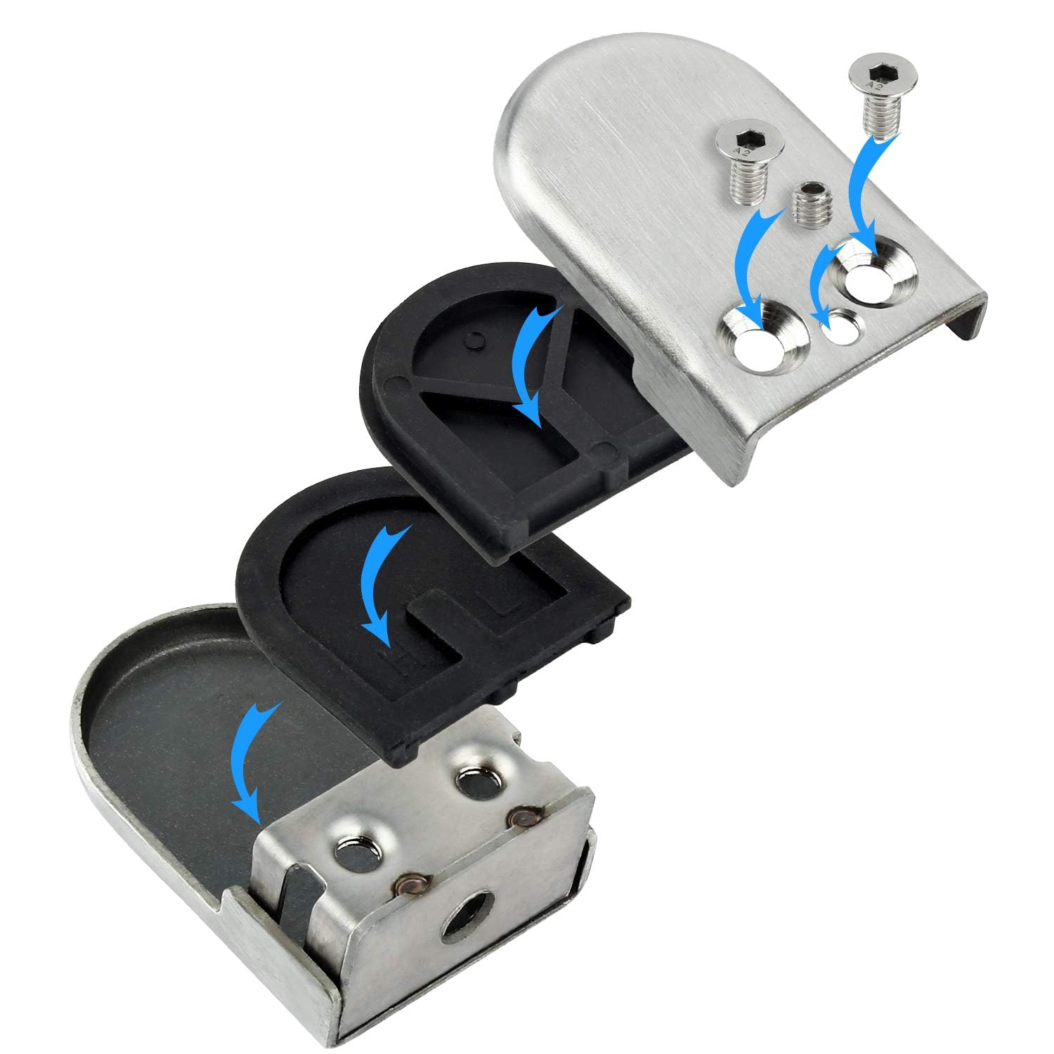 6 Morsetti Vetro Acciaio Inox Regolabili 10-12mm - Per Ringhiere, Scale E Balaustre - Foto 5