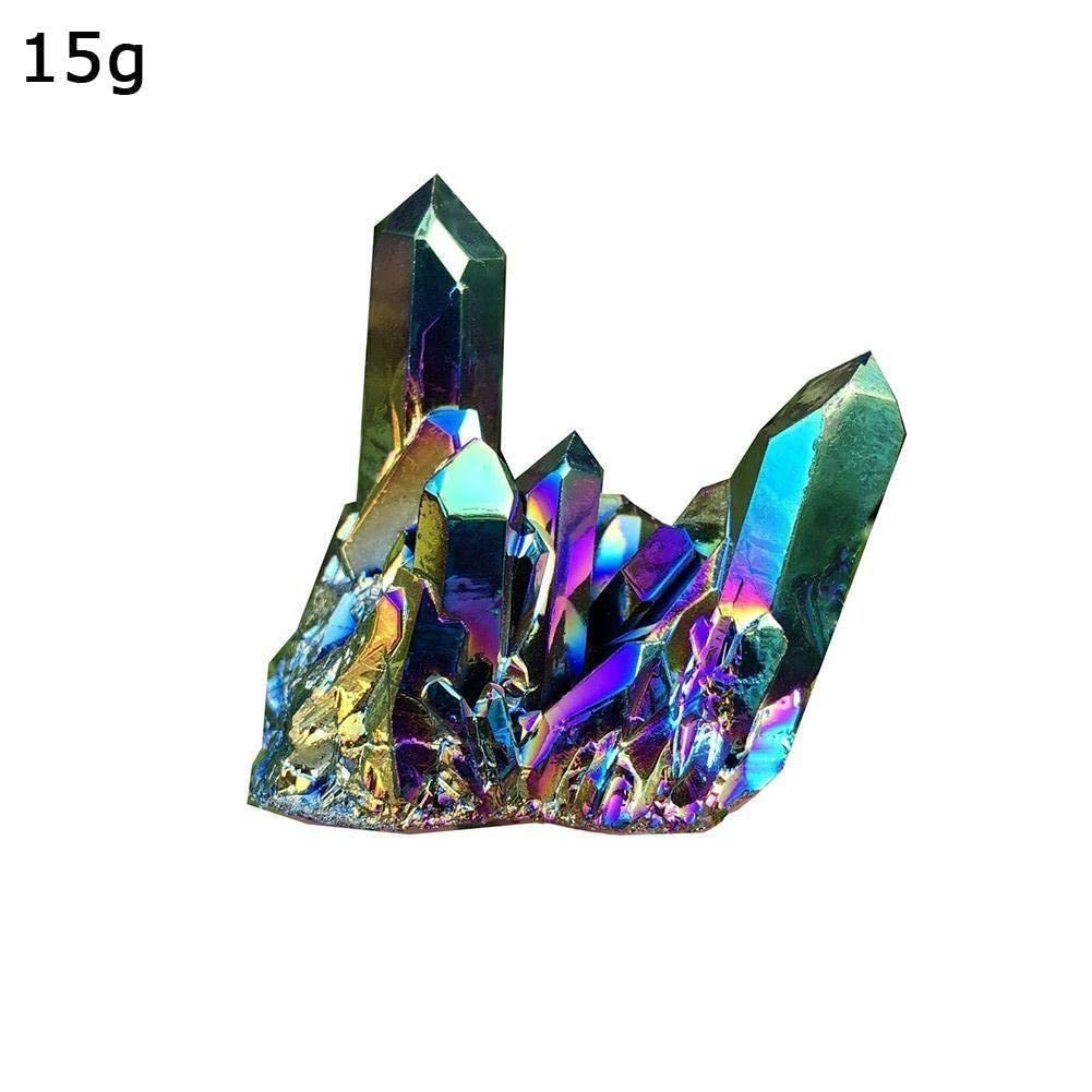 Precioso ángel arcoíris Aura Crazy Amethyst Clusters Natural cuarzo cristal áspero Lealing piedra para niños regalos
