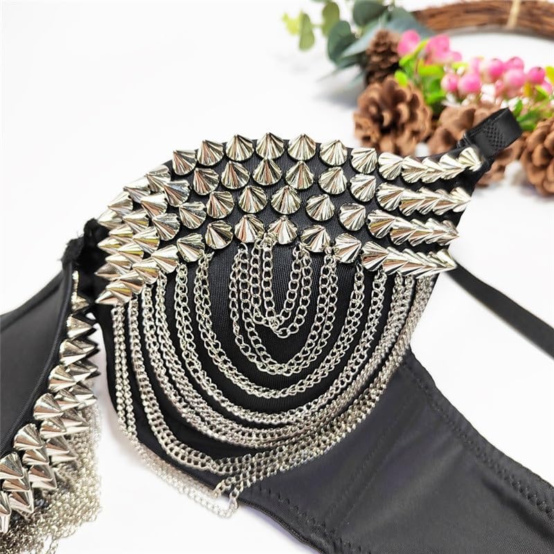 Bra Big Backless Nightclub Wrapped Chest Tassel Vest Beaded for Women