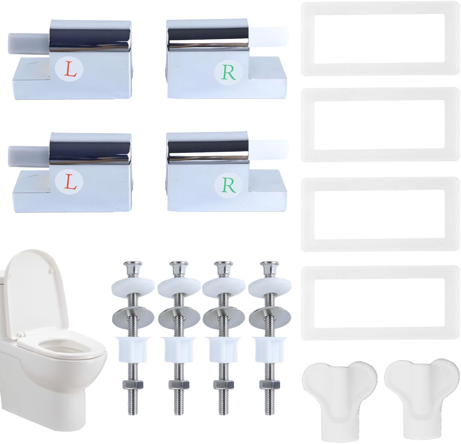 2 Set of Toilet Seat Replacement Hinge Set, Universal Toilet Seat Bolts