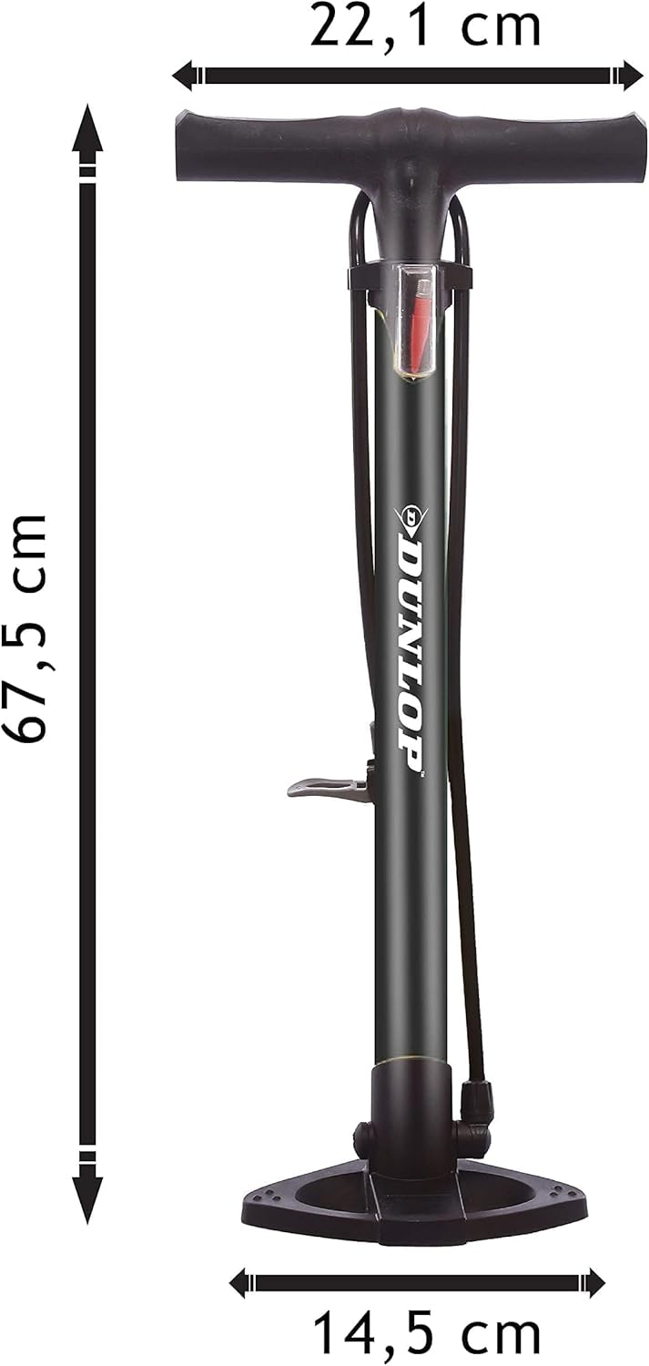 Dunlop - Pedalpumpe - Analoges Manometer - Doppelventilkopf