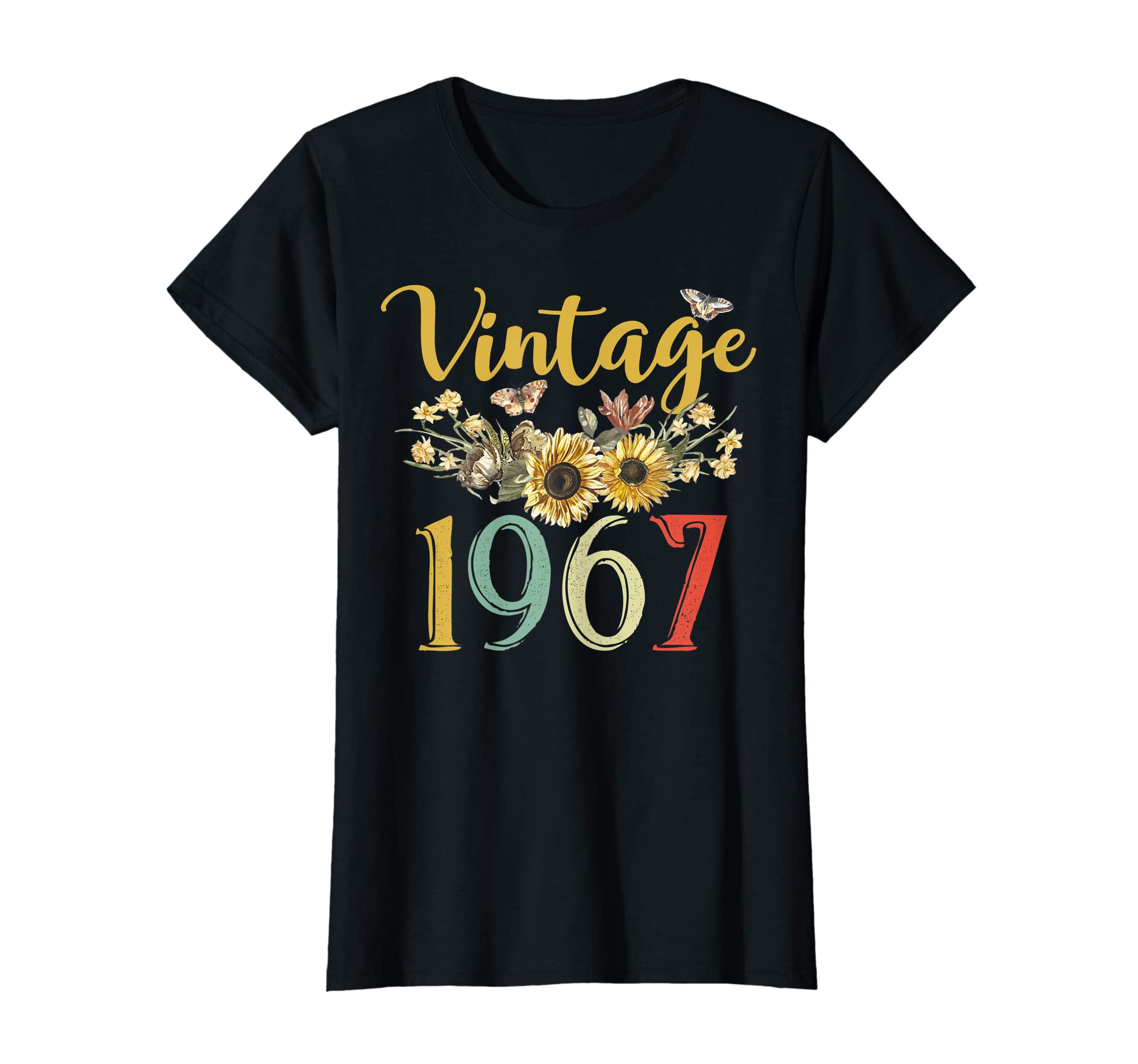 Vintage 1967 Sunflower 58th Birthday Awesome Since 1967 T-Shirt