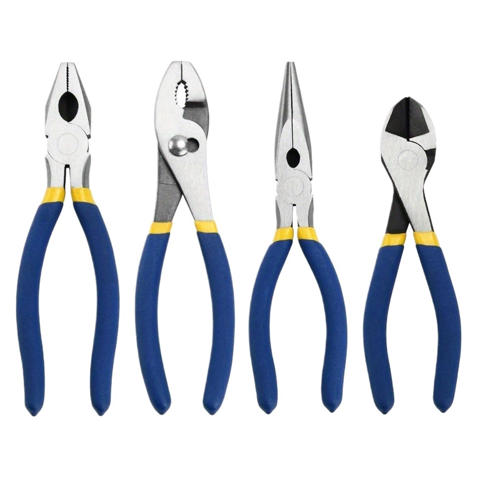 Set 4 Pinze, 8" Giunto Scorrevole, Becco Lungo, Pinze Elettricista