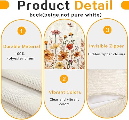 Miniatura 4 de RABUSOFA Fundas de almohada de otoño de 12 x 20 pulgadas, almohadas decorativas de calabaza aguamarina, funda de almohada de Acción de Gracias,