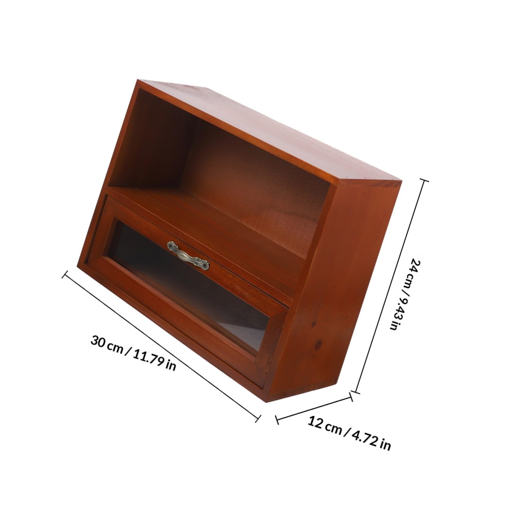 PATKAW Organizer Vintage e Fondo Stabile Superficie Liscia in Legno Coperchio, Grande Capacità Scatola Portaoggetti a Cassetti da Tavolo per Cucina o Scrivania