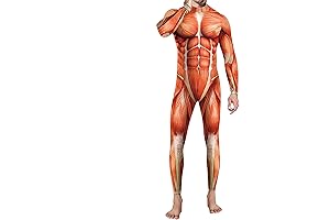 JOAU Men's Sexy Muscle Body Suit 3D Digital Printing Adult One-Piece Halloween Costumes Party Dress