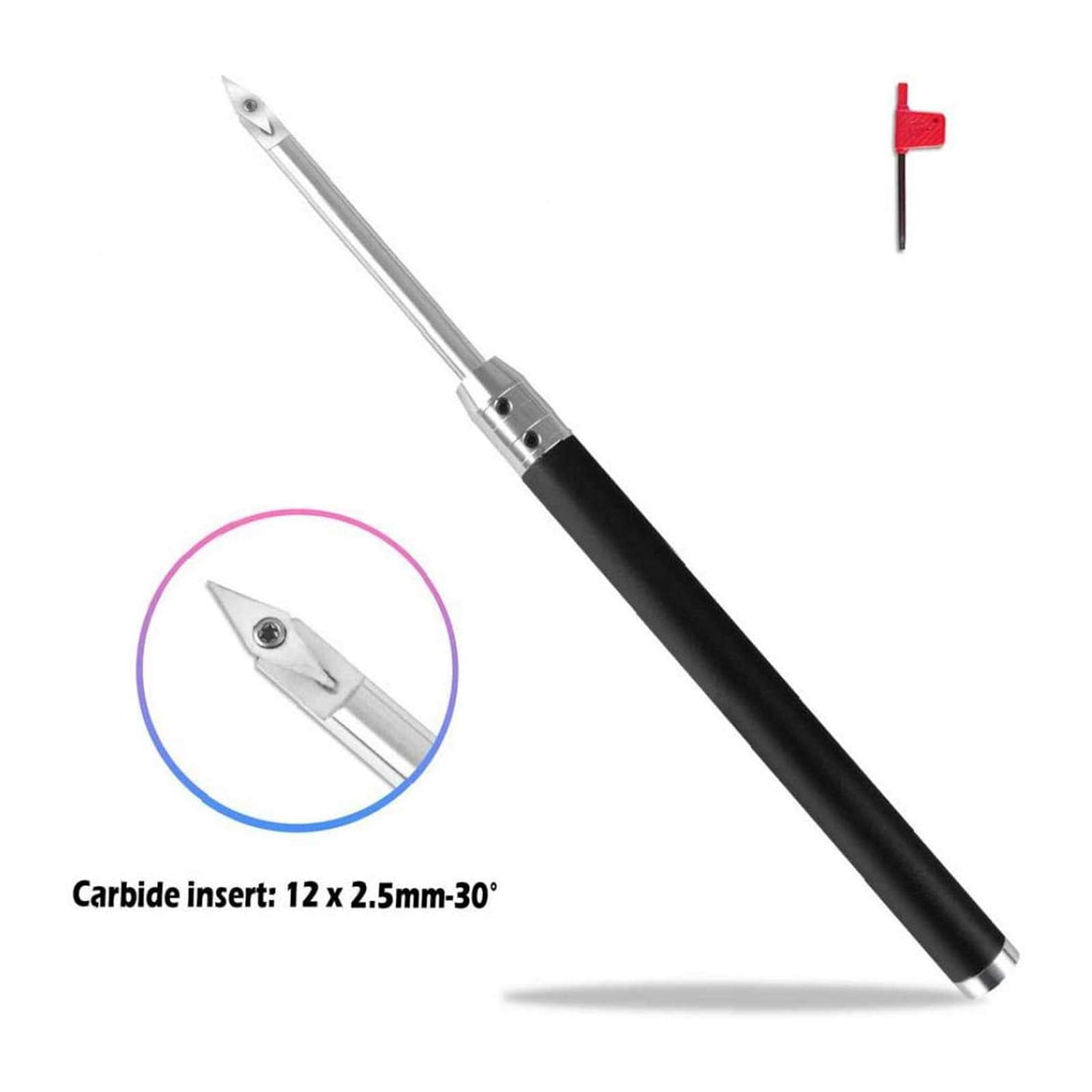 Cincel, Juego de Herramientas con Punta de Carburo, Herramientas de Torneado de Madera, Herramientas de Torno de Carburo, Herramientas de Carpintería, Accesorios con Mangos de Aluminio