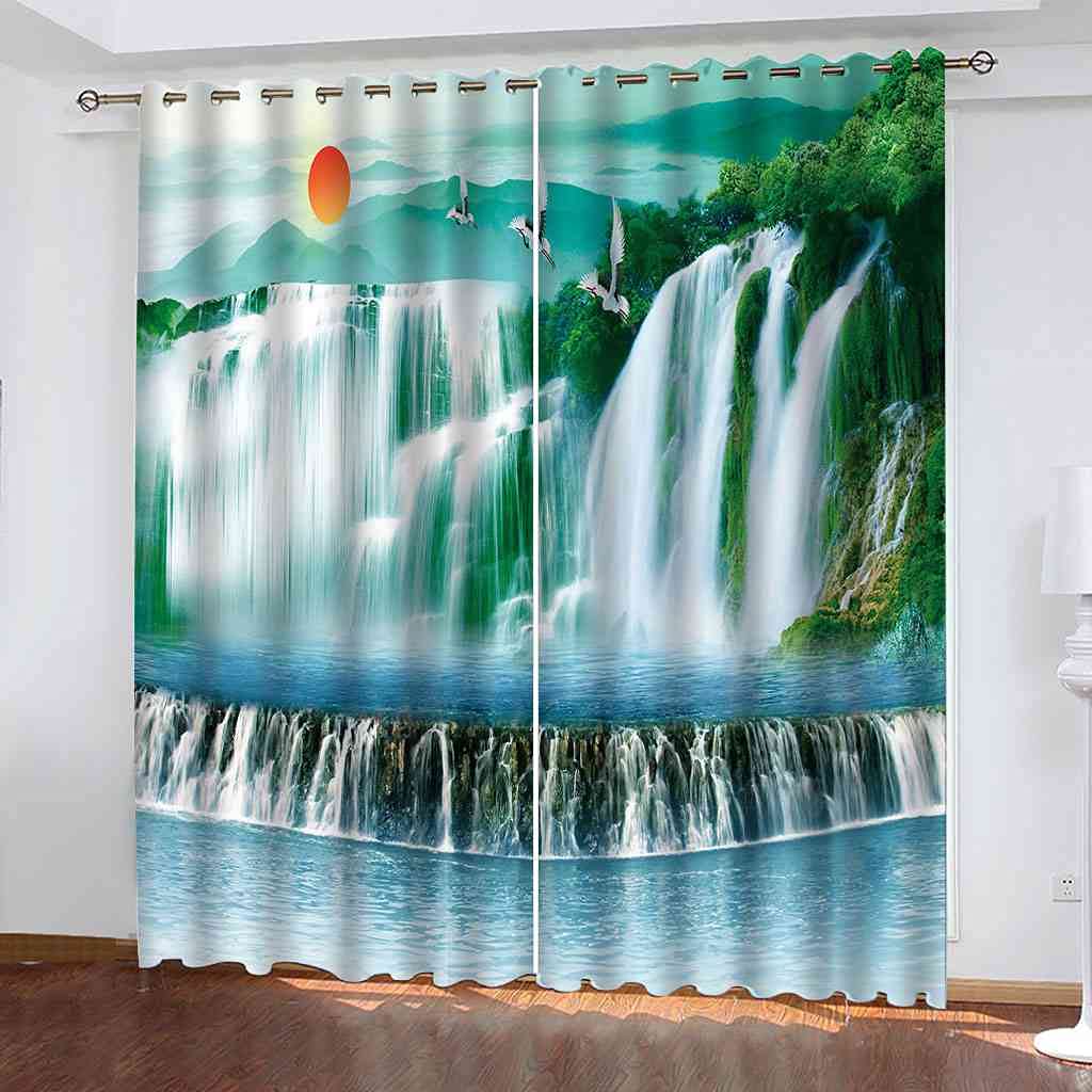 Rideau Occultant contre la chaleur et le bruit de rue 200x160 cm paysage de nature