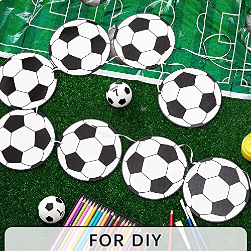 4 Pieces Soccer Party Decorations Soccer Banner Soccer Ball Garland Soccer Bunting Banners With 32 Pcs Football Pattern Decoration Cards Soccer Party Supplies For Kids Boys Soccer Fans Birthday Party #TOP6