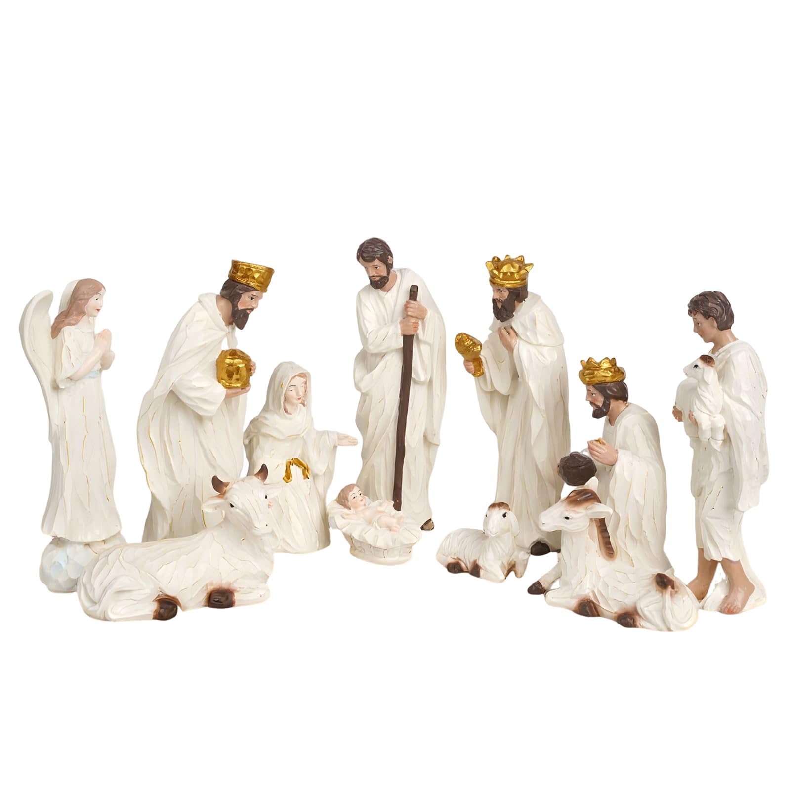 Generisch Małe figurki do szopki bożonarodzeniowej, dekoracja stołu z żywicy syntetycznej, na Boże Narodzenie, religijna rzeźba stołu, na parapet, stolik nocny, kominek, do salonu, sypialni, dla