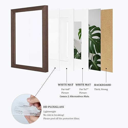 Vista 532 de Egofine Portarretratos de 9 x 12 pulgadas hecho de madera maciza con plexiglás, fotos de 5 x 7/6 x 8 con paspartú o de 9 x 12 pulgadas sin paspartú
