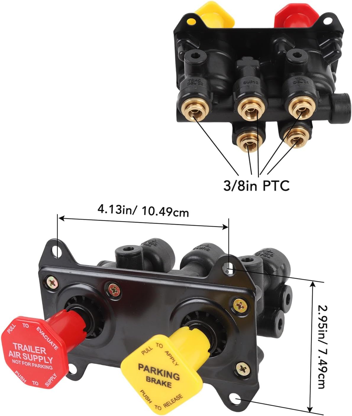 800257 Truck Parking Brake Module, MV 3 Dash Control Brake Valve, Replacement for Midwest, WA800257, Crafted from Anti High Pressure ABS Metal