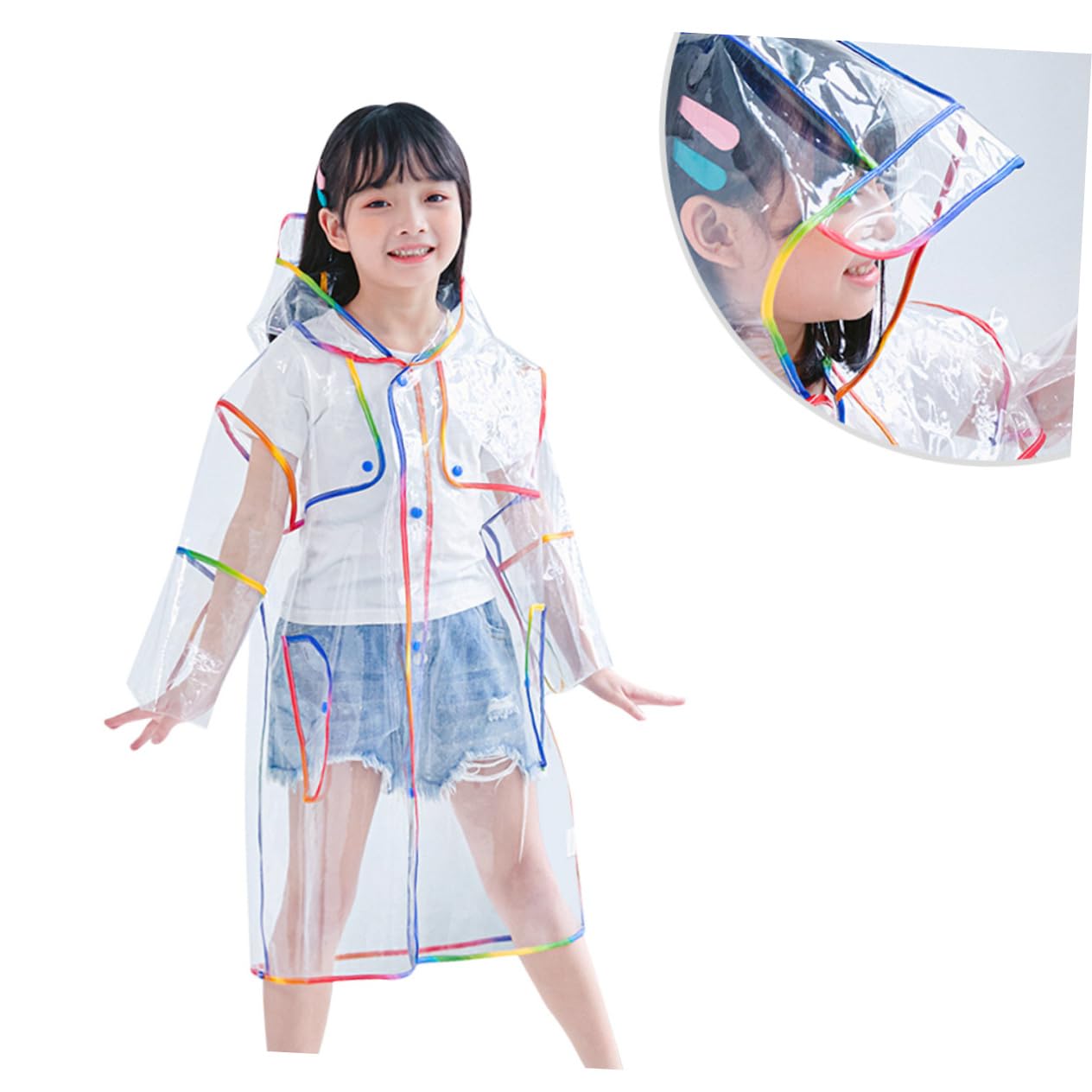 UKCOCO POIN PONCHO raincoat for impermeabile per impermeabile trasparente impermeabile portatile Colorful
