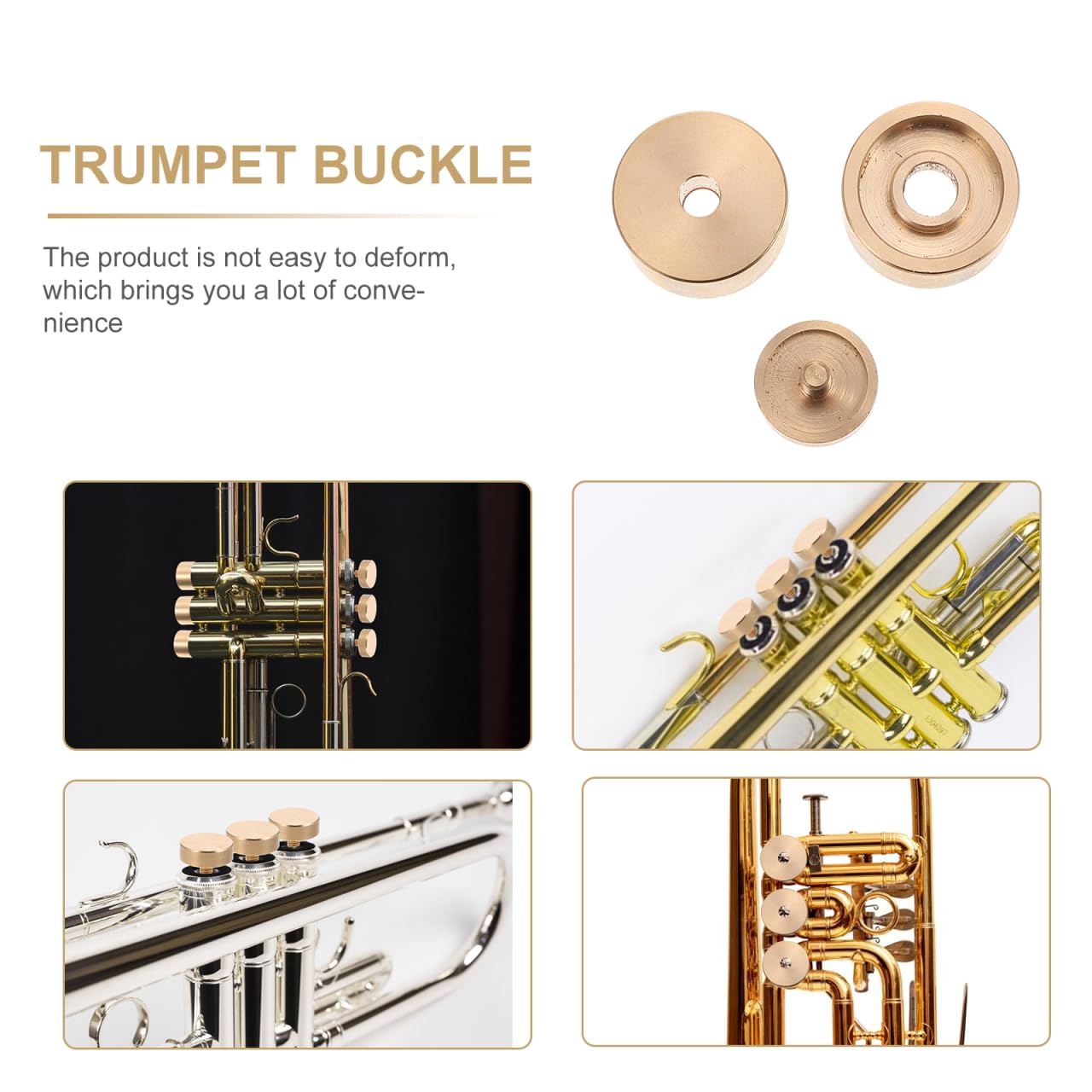 Cubiertas De Botones De Trompeta De Cobre Dorado Juego De Tapas Para Pistones Accesorios Para Instrumentos Musicales Con InstalacióN FáCil Y DiseñO Elegante